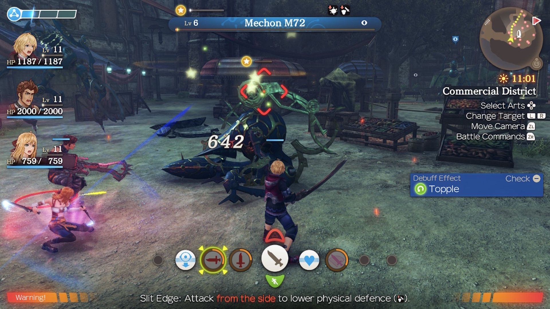 Attacking an enemy in Xenoblade Chronicles (2020)