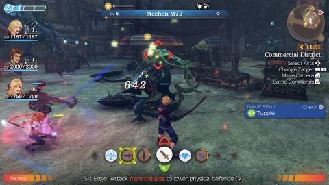 Attacking an enemy in Xenoblade Chronicles (2020)