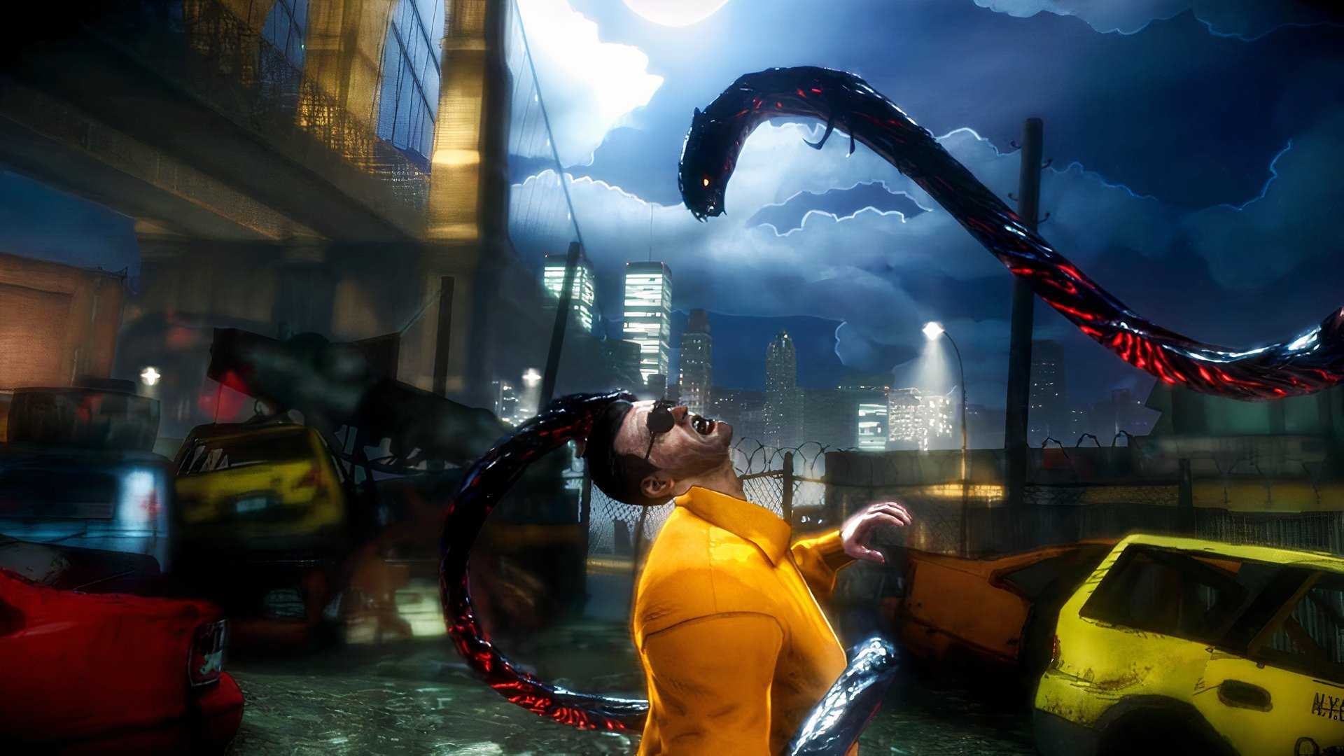 Attacking an enemy with tentacles in The Darkness 2 (2012)