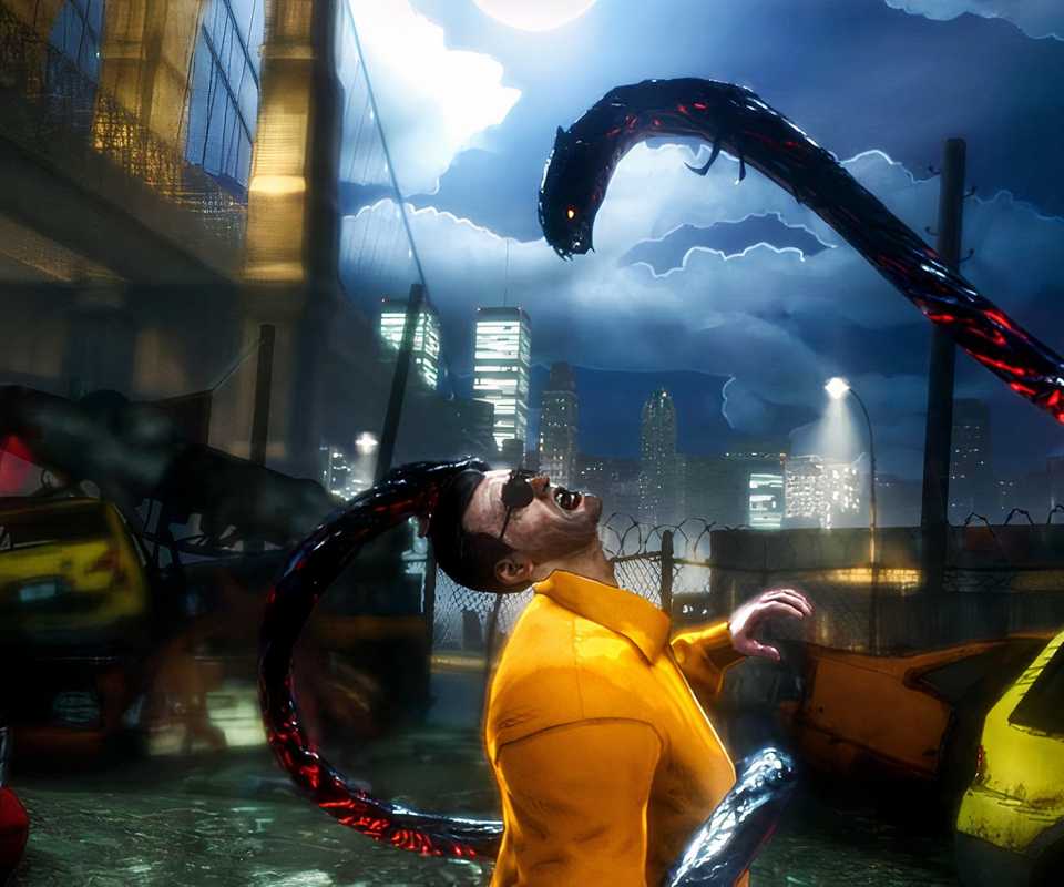 Attacking an enemy with tentacles in The Darkness 2 (2012)
