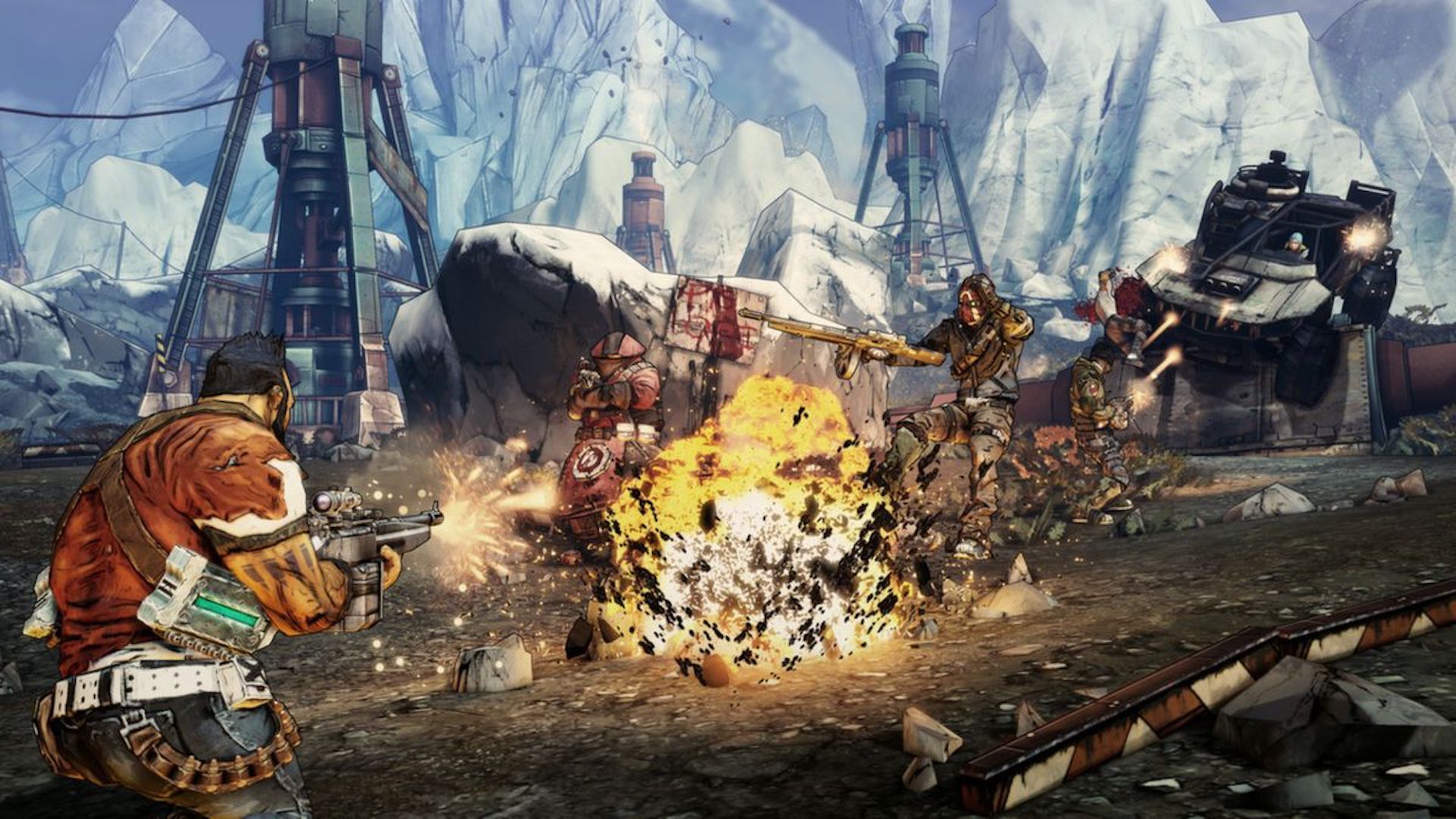 Attacking enemies as a Gunzerker in Borderlands 2 (2012)