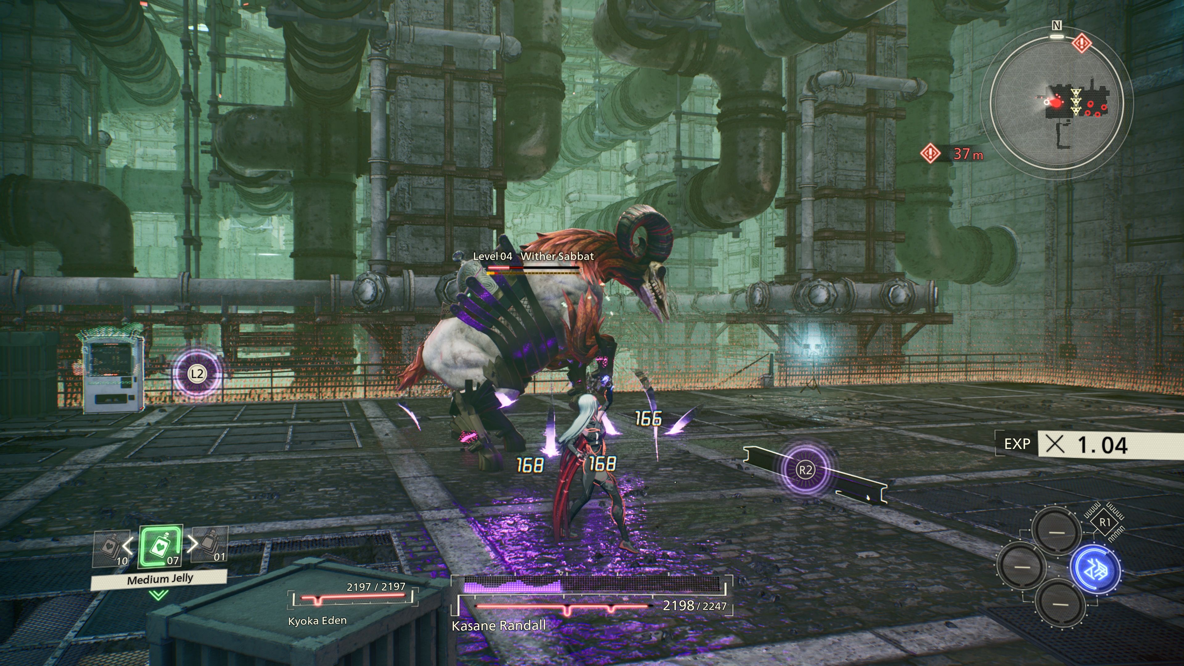 Attacking enemies as Kasane in Scarlet Nexus