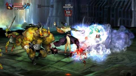 Attacking enemies as the Sorceress in Dragon Crown (2013)