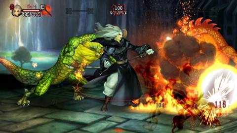 Attacking enemies as the Wizard in Dragon Crown (2013)
