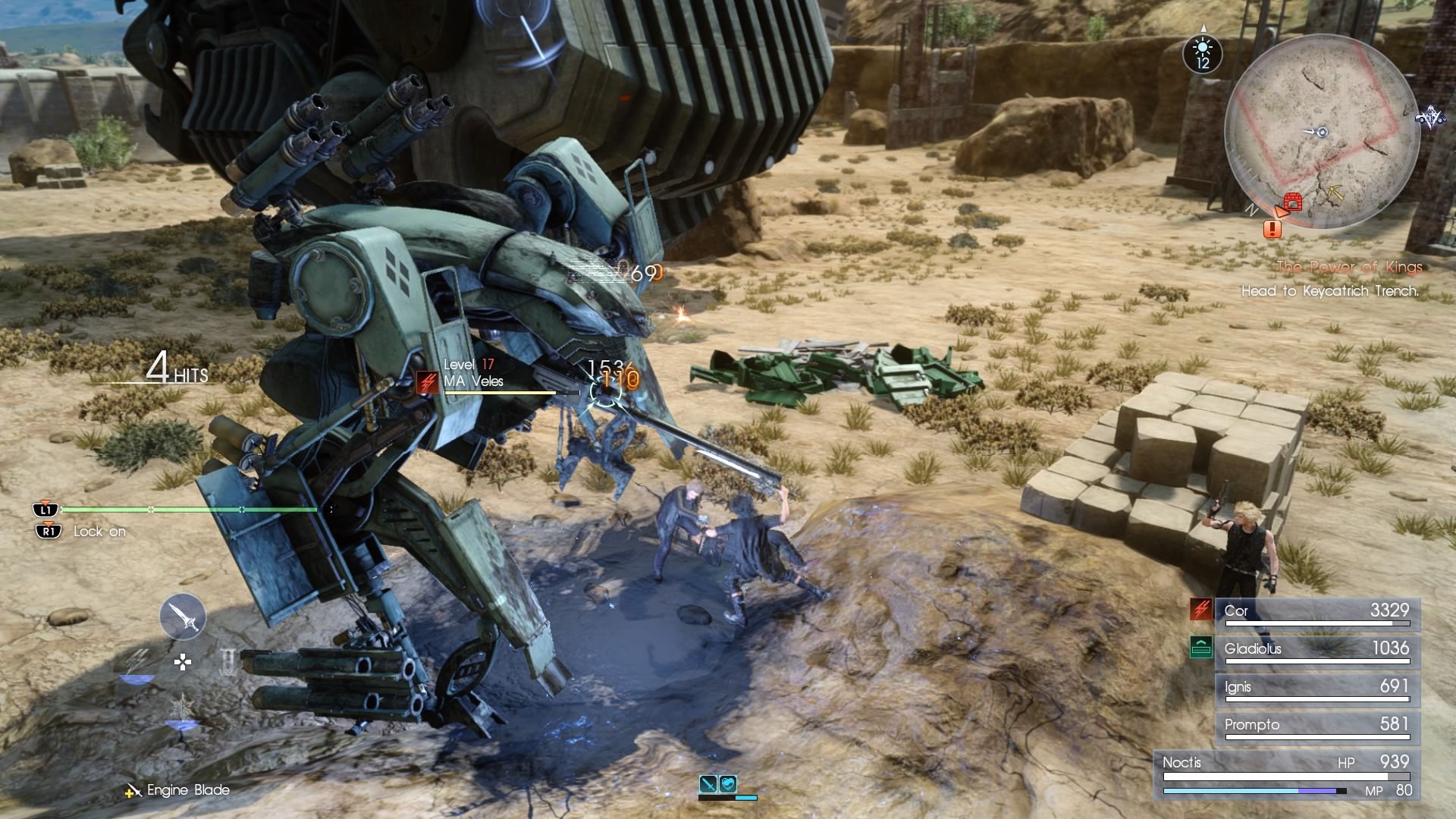 Attacking enemies in Final Fantasy 15-1