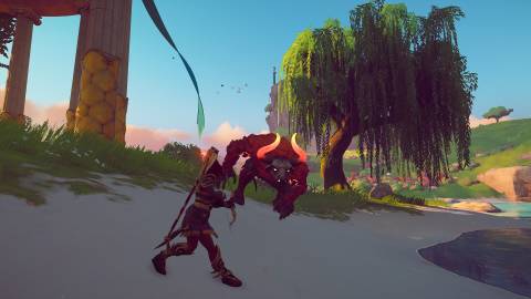 Attacking enemies in Immortals Fenyx Rising