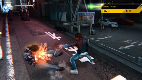 Attacking enemies in Judgment (2019)