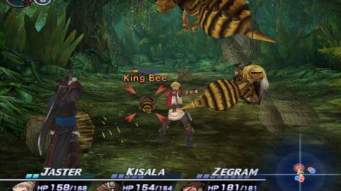 Attacking enemies in Rogue Galaxy