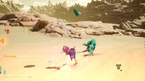 Attacking enemies in Sand Land