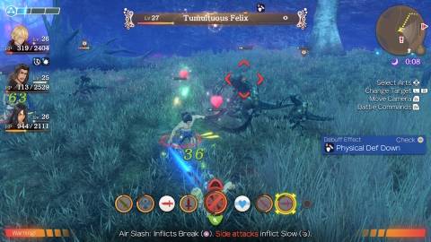 Attacking enemies in Xenoblade Chronicles (2020)