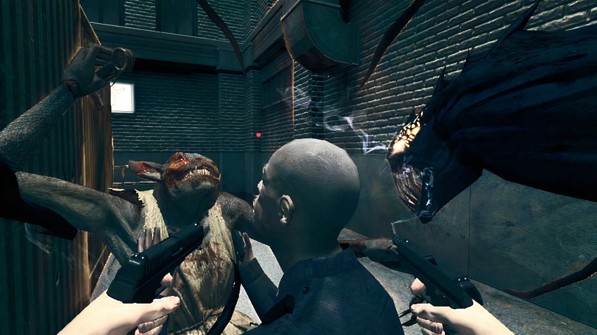 Attacking enemies with the darkness in The Darkness (2007)