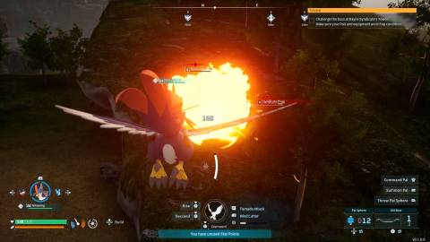 Attacking from the air in Palworld