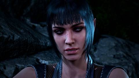 Baldur's Gate 3 Shadowheart sitting close-up