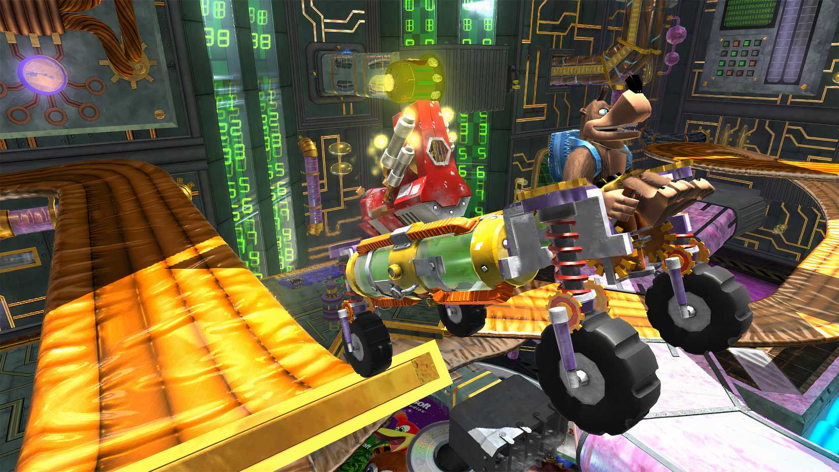 Banjo Kazooie Nuts and Bolts driving on tracks