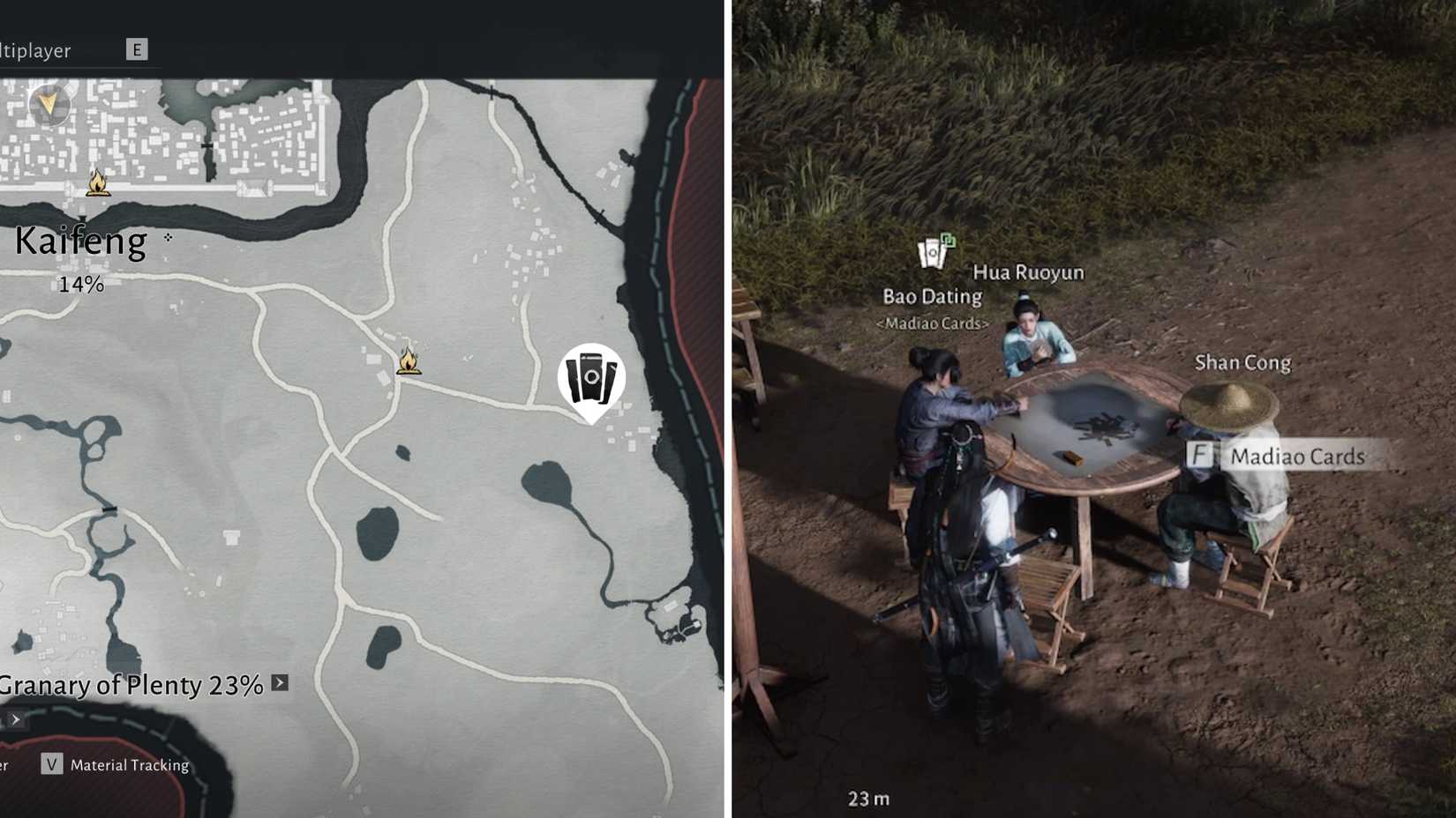 bao dating madiao card location where winds meet