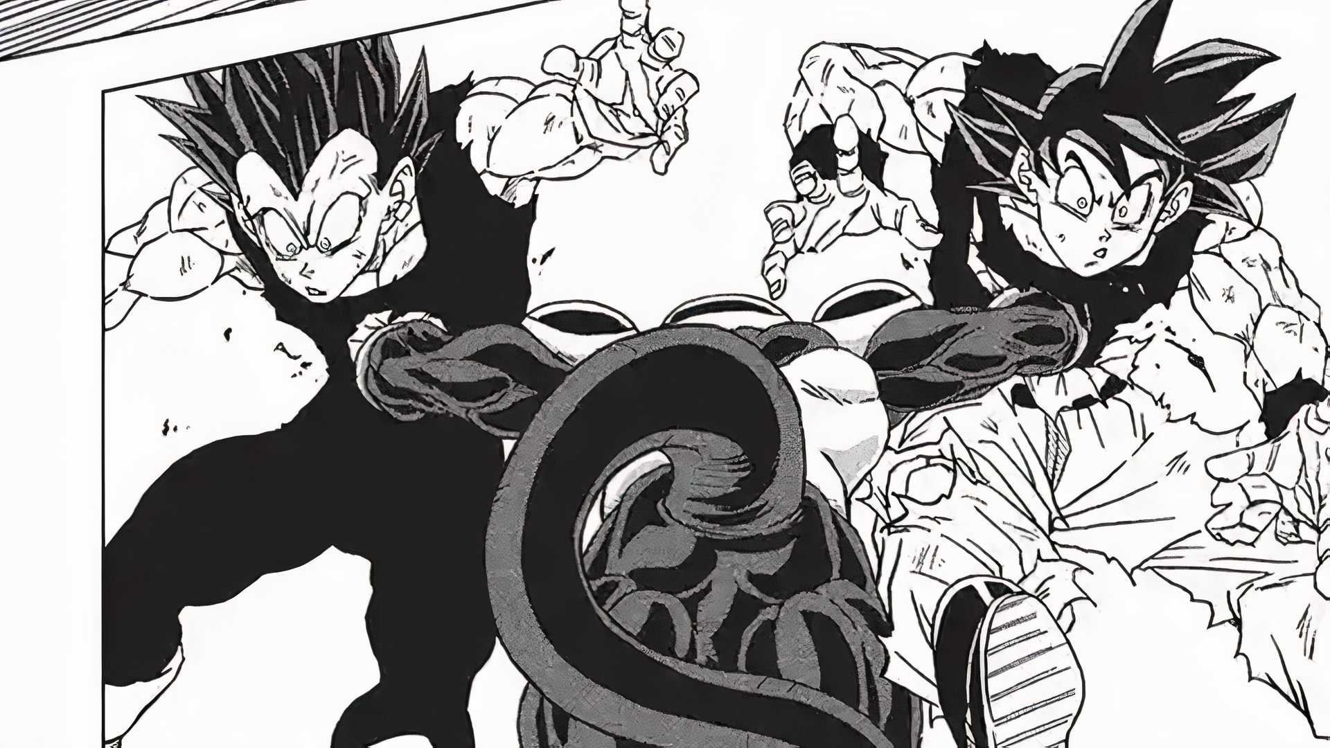 black frieza defeating goku and vegeta