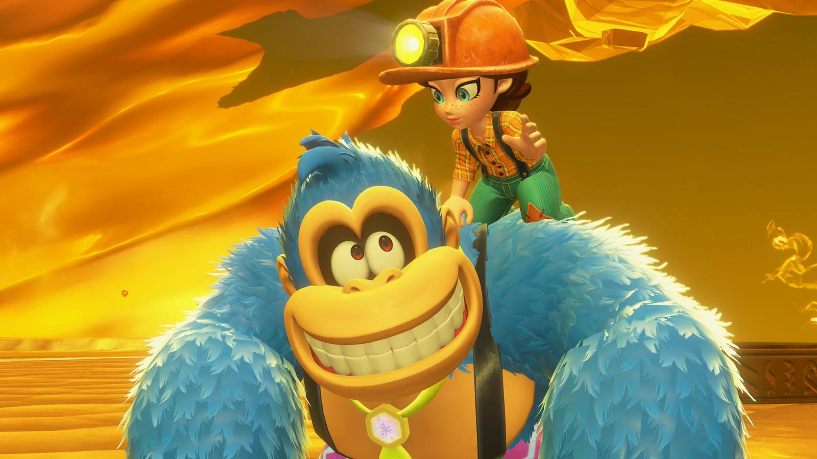 Blue DK and Pauline in Donkey Kong Bananza