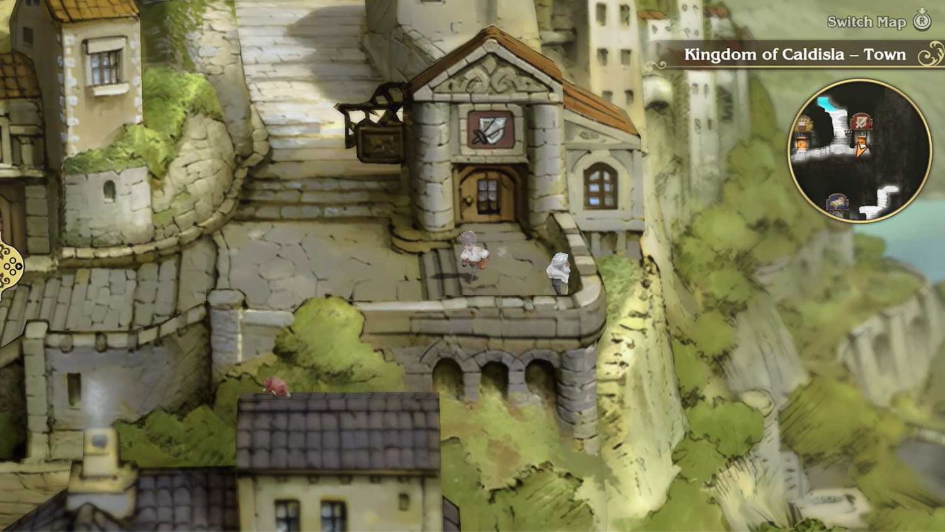 Bravely Default - Exploring a village