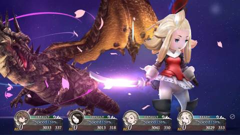 Bravely Default - Performing a powerful attack on an enemy