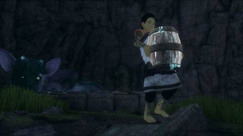 Carrying a barrel in The Last Guardian