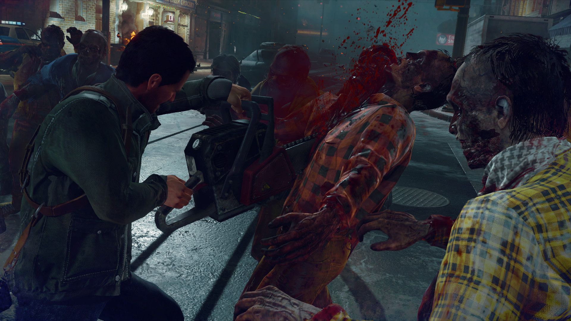 Chainsawing zombies in Dead Rising 4 (2016)