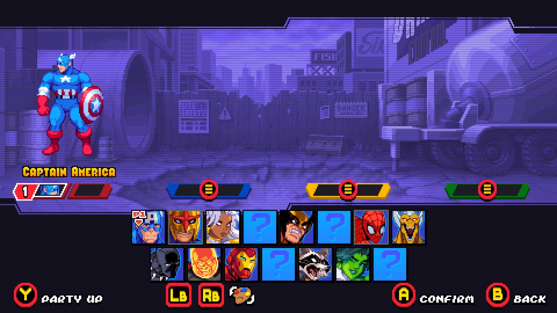 Character select in Marvel Cosmic Invasion (2025)