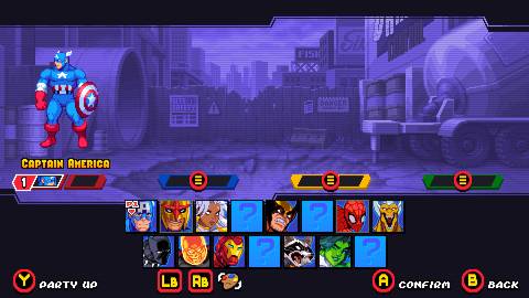 Character select in Marvel Cosmic Invasion (2025)