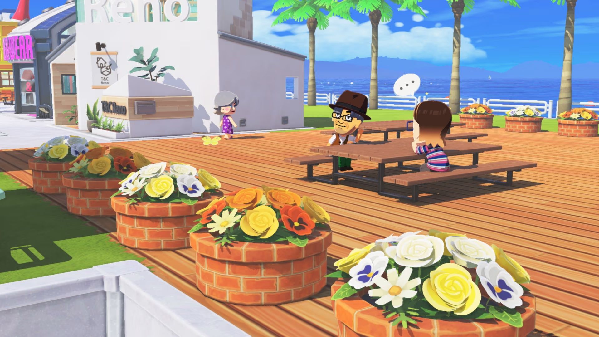 Characters talking at a table in Tomodachi Life Living The Dream