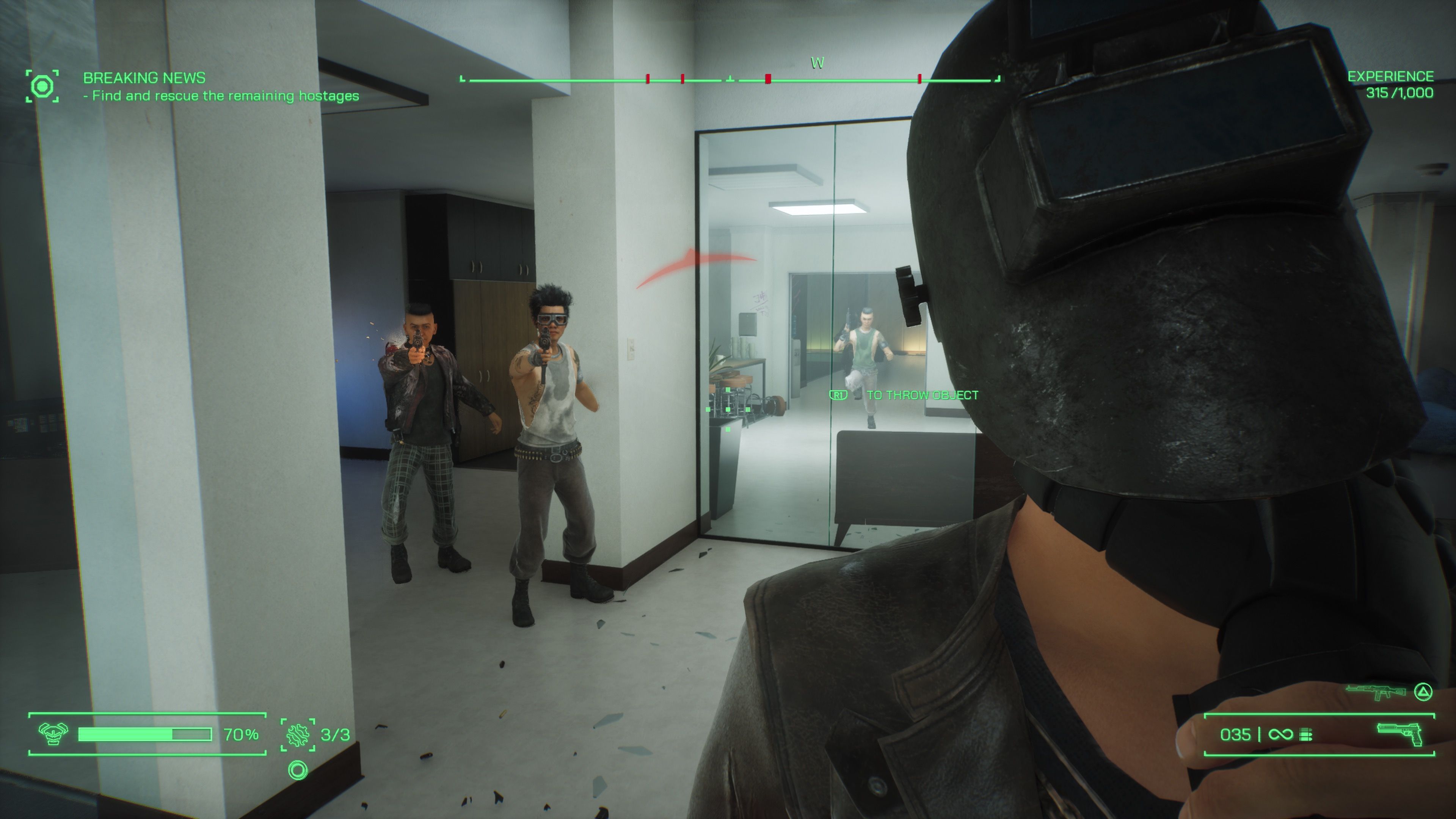 Choking an enemy in RoboCop Rogue City