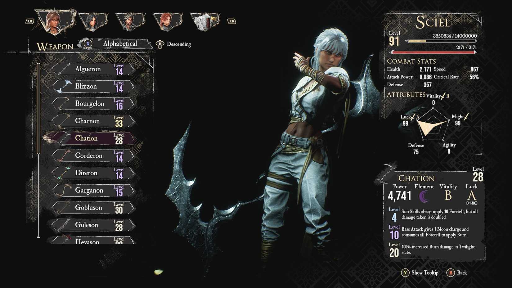 Clair Obscur Expedition 33 Sciel Chation