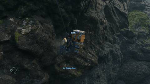Climbing with a rope in Death Stranding (2019)