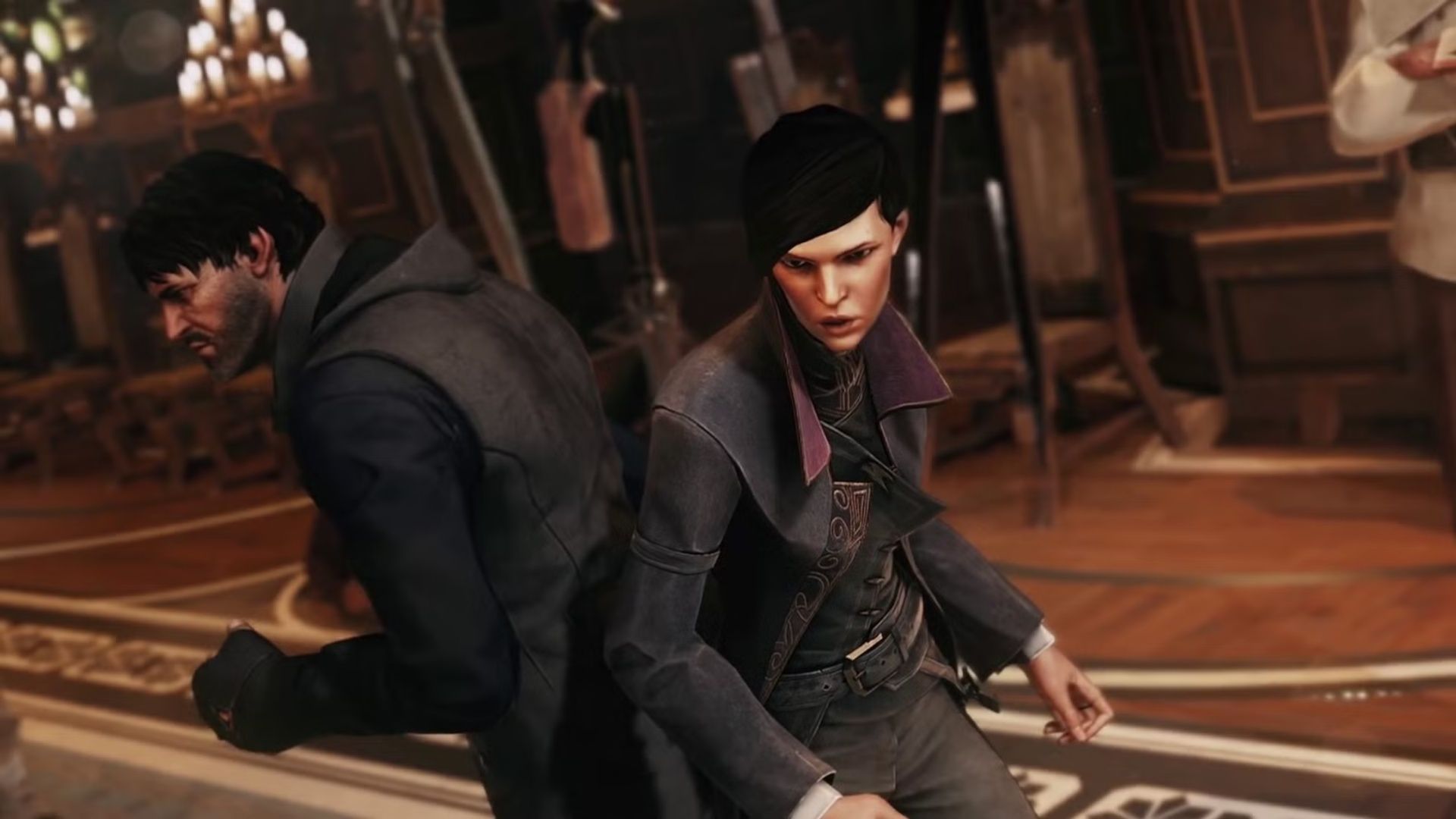 Corvo and Emily in Dishonored 2