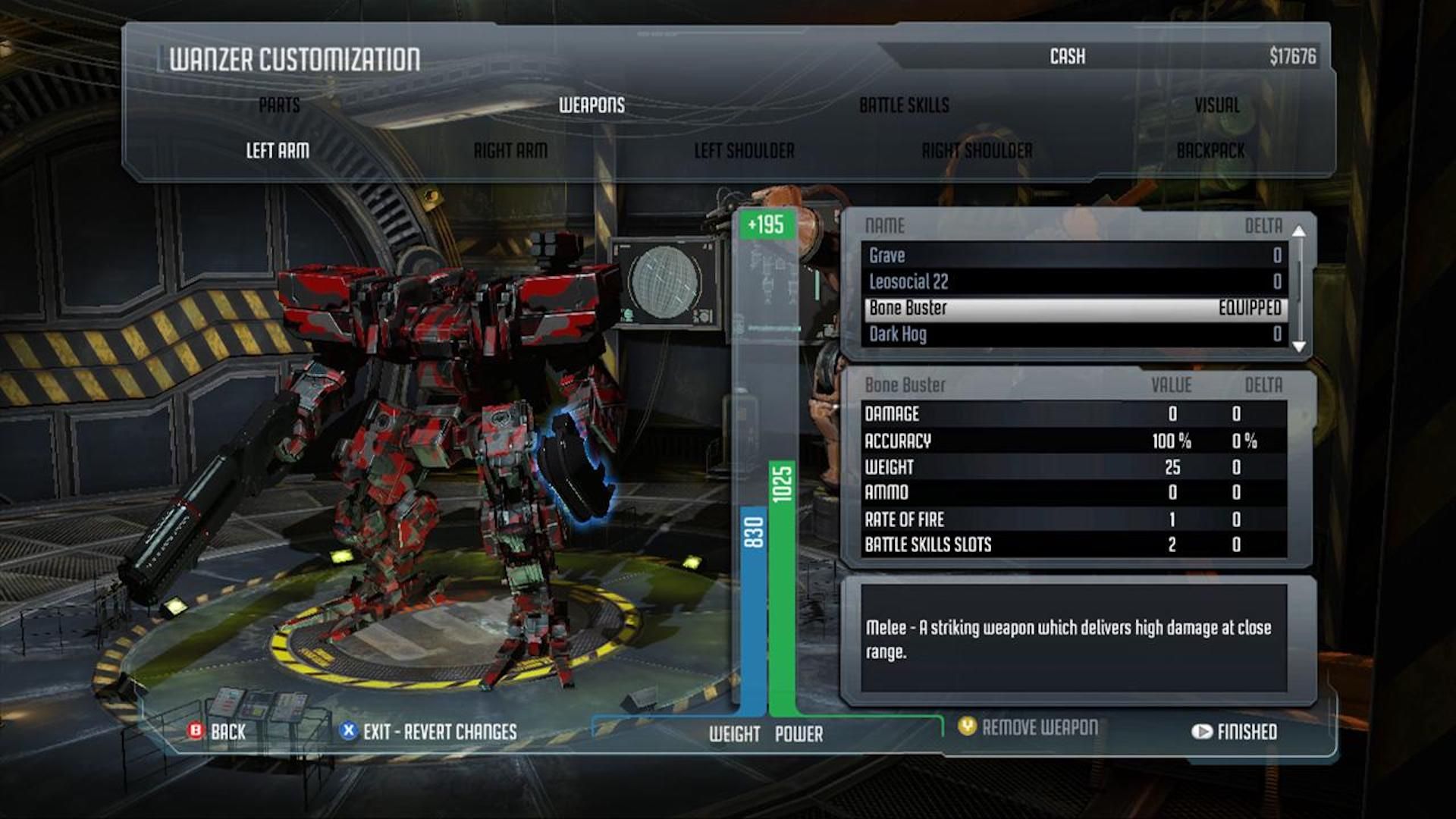 Customizing a mech in Front Mission Evolved