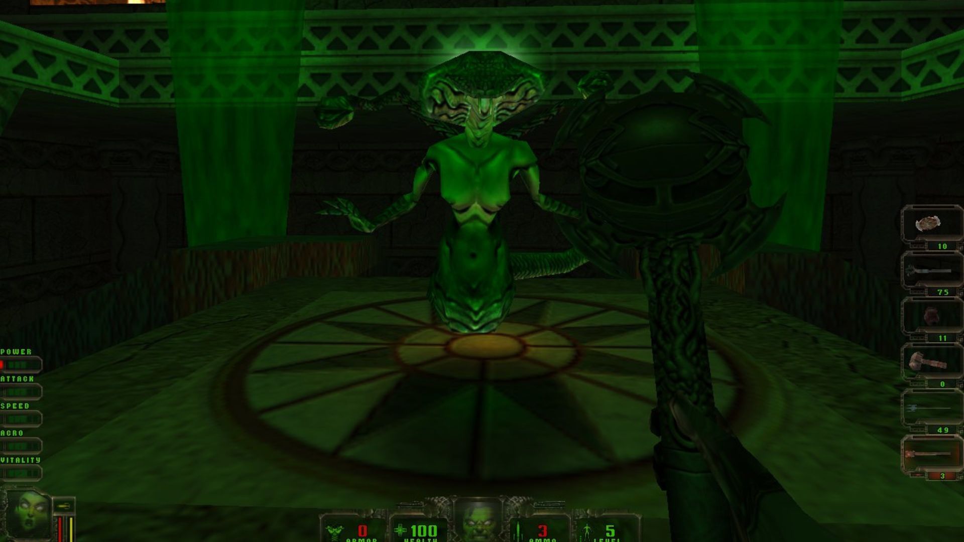 Daikatana - Confronting an alien beast