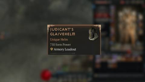 D4 Judicant's Glaivehelm Item Card