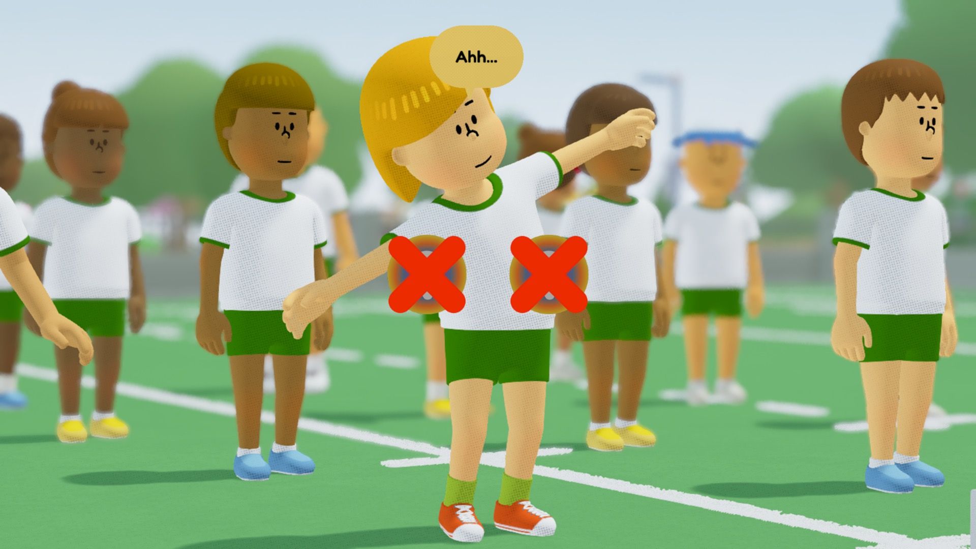 Doing gymnastics outside in To A T