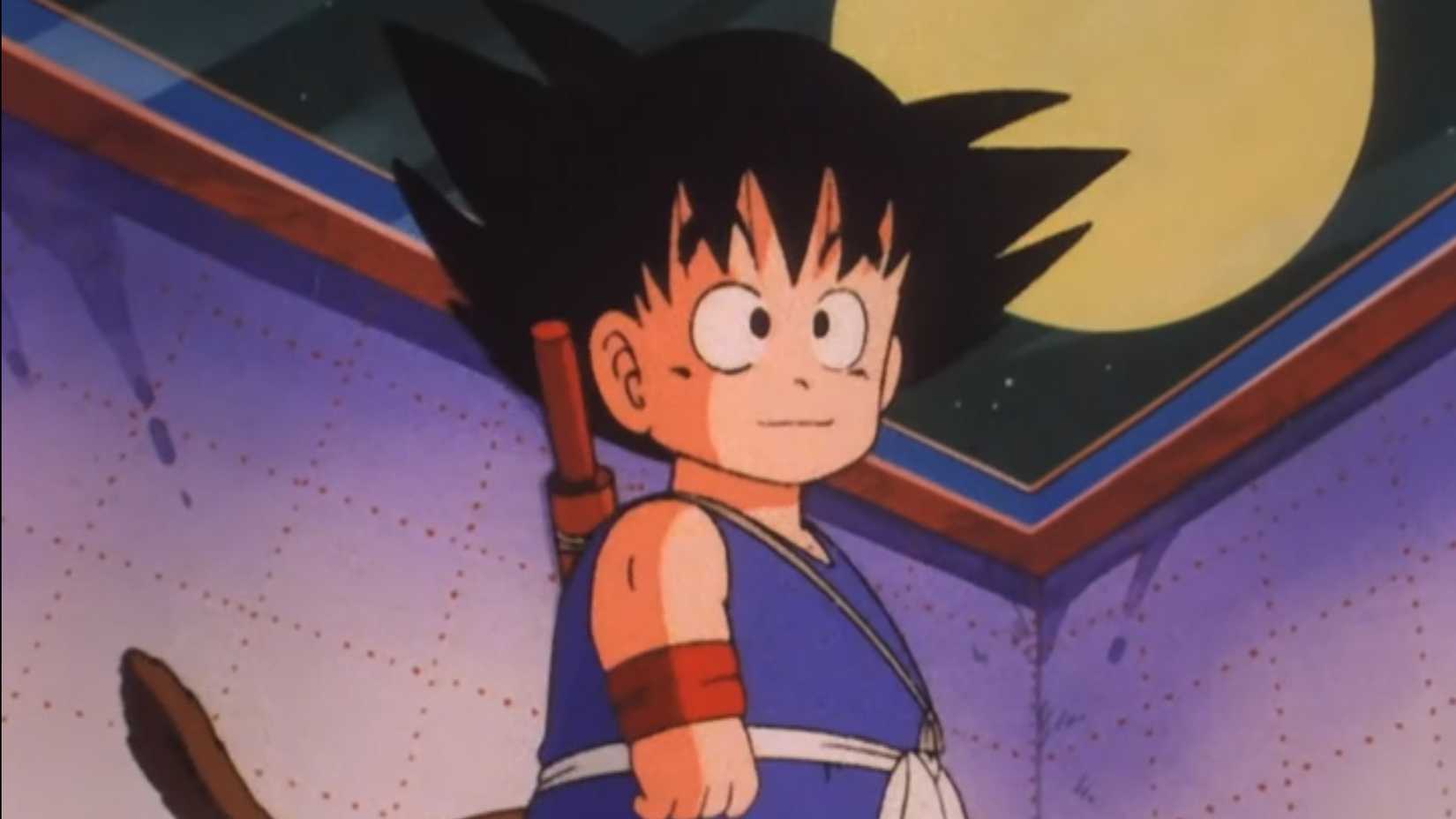 dragon ball episode 13 goku with full moon behind him