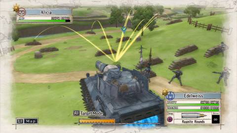 Driving a tank in Valkyria Chronicles
