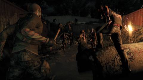 dying light overwhelmed by zombies at night