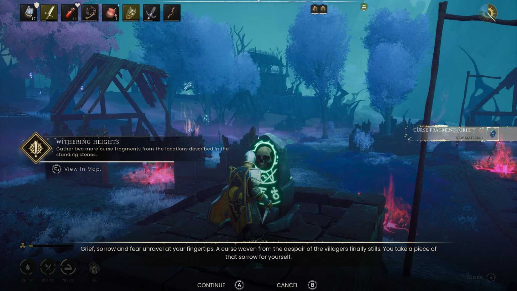 Emberwood Village Retrieve Grief Curse Fragment RuneScape Dragonwilds