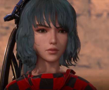 Eve wearing red in Stellar Blade