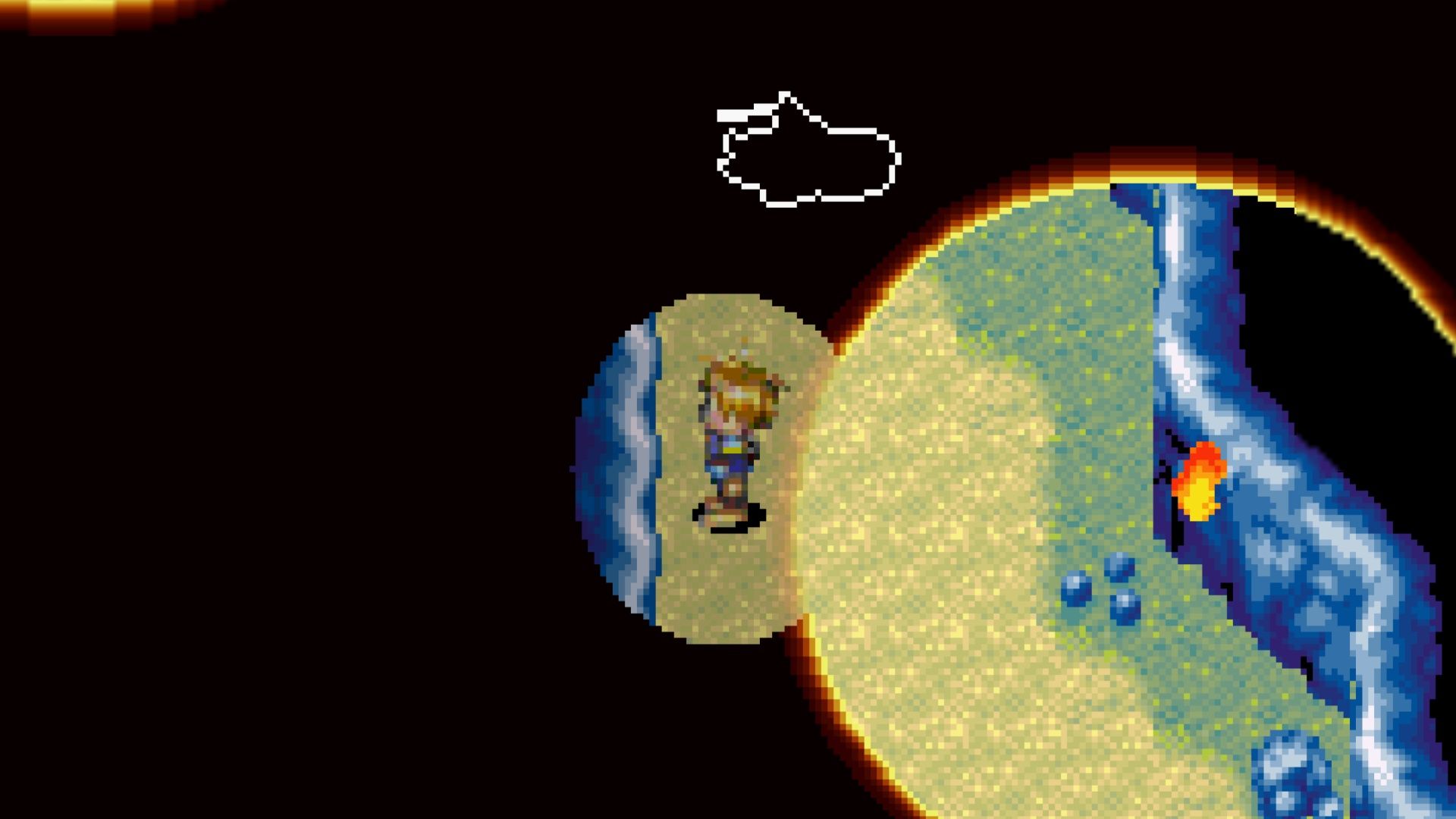 Exploring a cave in Golden Sun