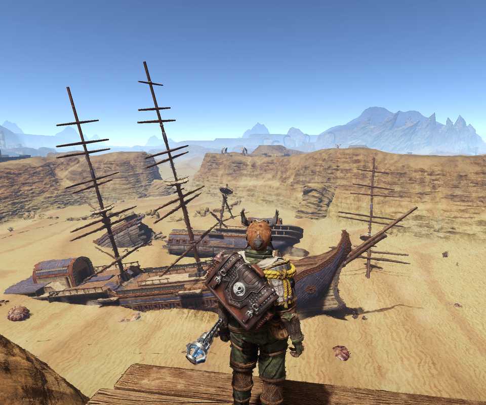 Exploring a desert in Outward (2019)