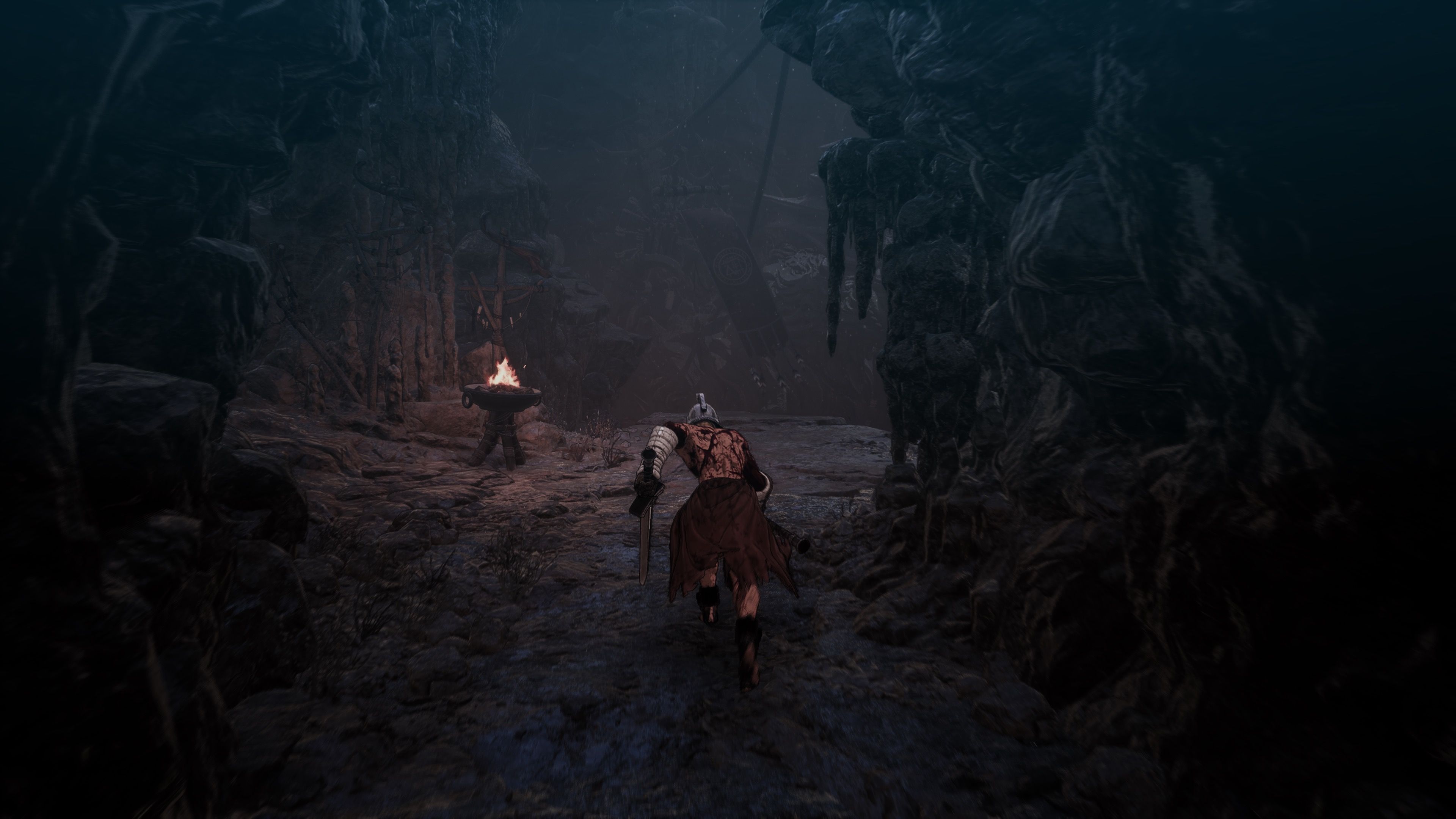 Exploring a dungeon in The First Berserker Khazan