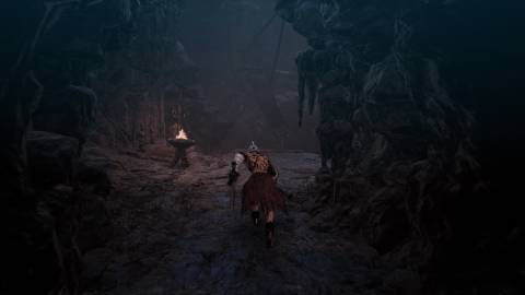 Exploring a dungeon in The First Berserker Khazan
