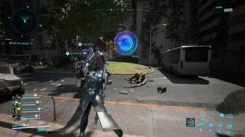 Exploring a level in Exoprimal