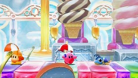 Exploring a level in Kirby Planet Robobot