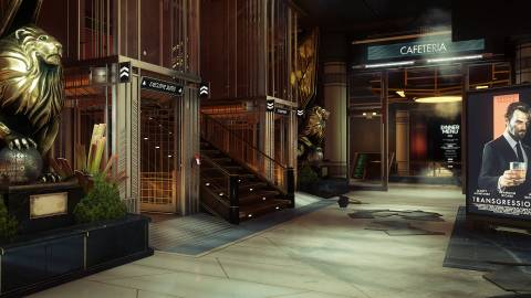 Exploring a lobby in Prey (2017)