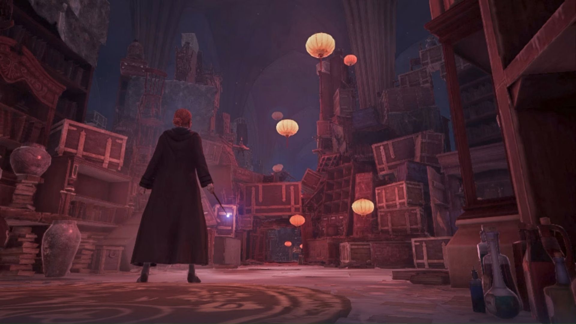 Exploring a room in Hogwarts Legacy (Switch)
