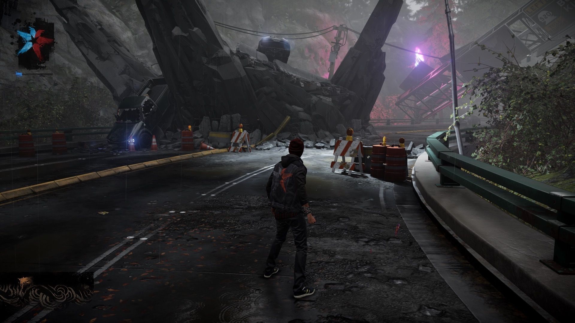 Exploring a street in inFAMOUS Second Son (2014)